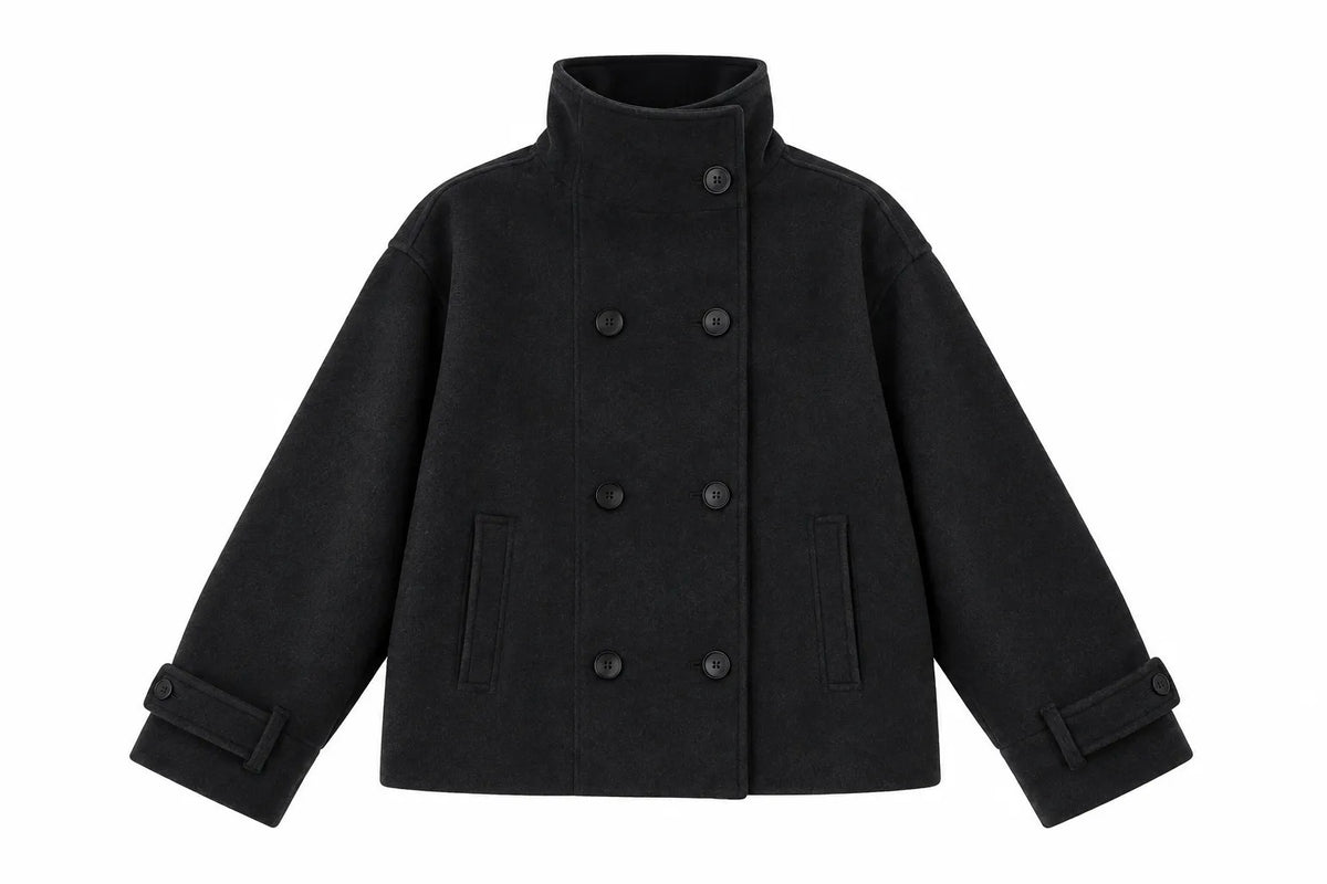 DAILYPICKD BLACK WOOL COAT