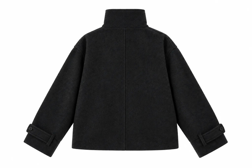 DAILYPICKD BLACK WOOL COAT