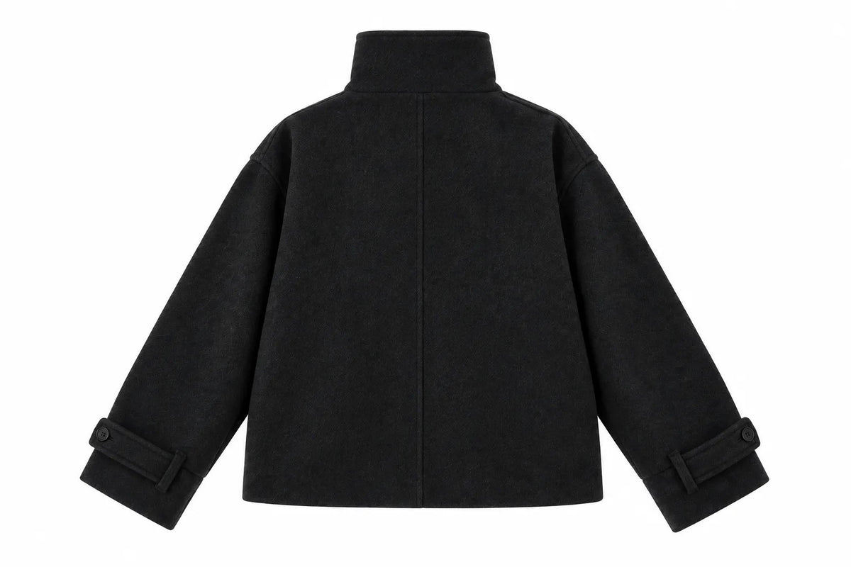 DAILYPICKD BLACK WOOL COAT