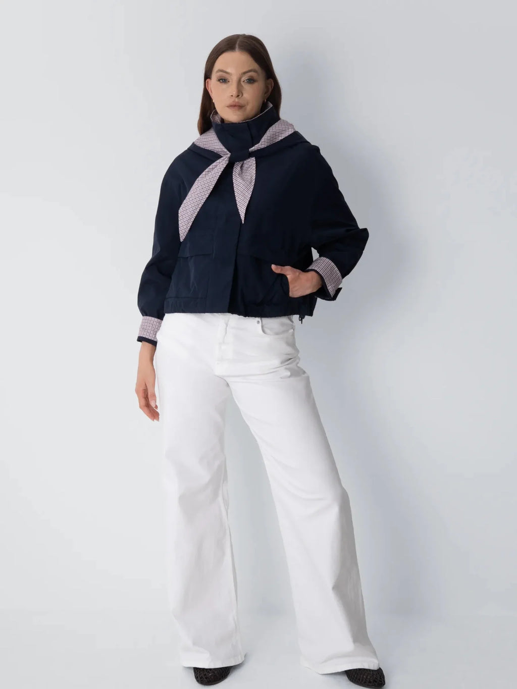 STM-TEX™ Funnel Collar Waterproof Bomber Jacket With Optional Hooded Scarf