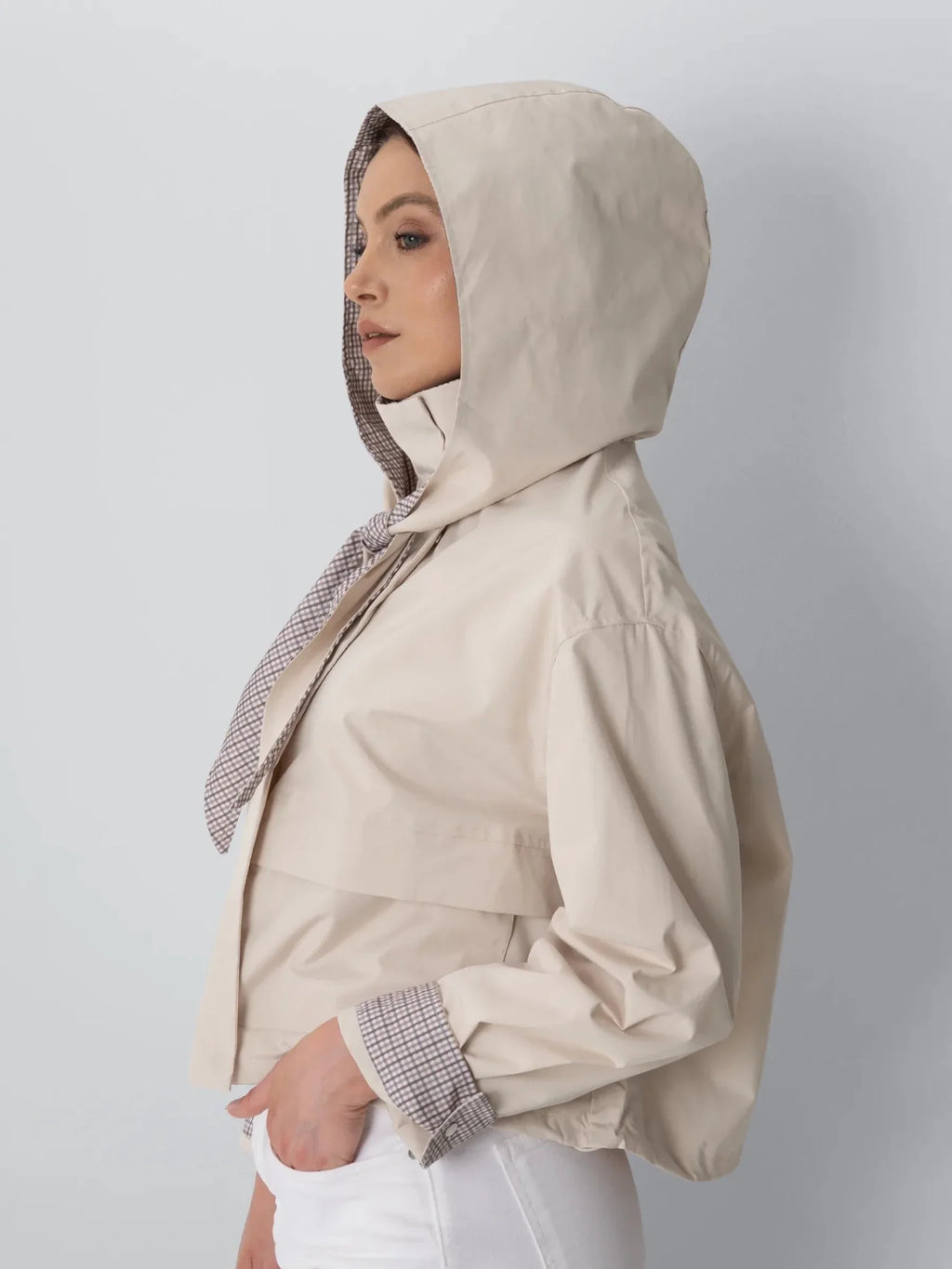 STM-TEX™ Funnel Collar Waterproof Bomber Jacket With Optional Hooded Scarf
