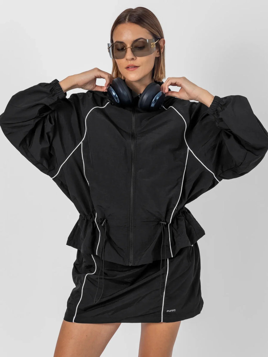 FlowCore™ Water Repellent Full-Zip Packable-Hood Track Jacket