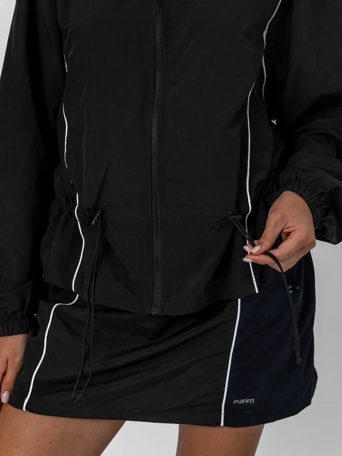 FlowCore™ Water Repellent Full-Zip Packable-Hood Track Jacket