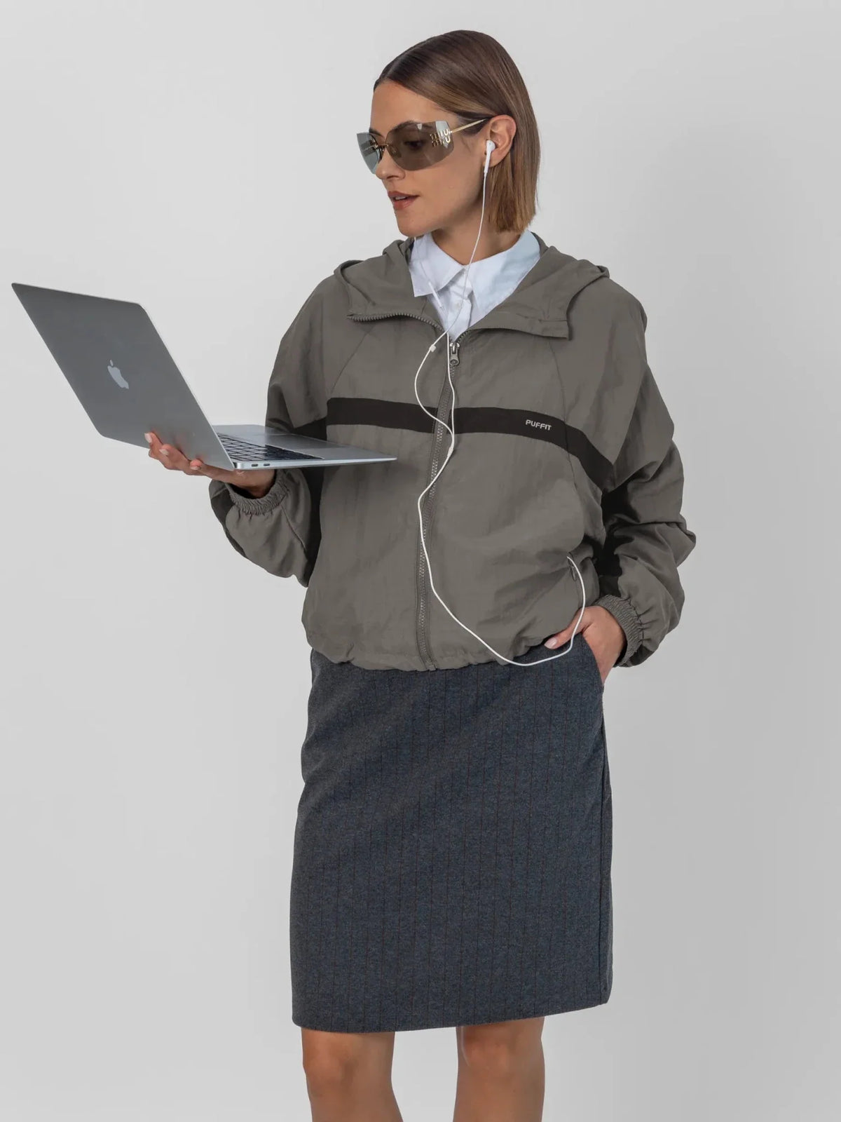 FlowCore™ Water Repellent Oversized Short Track Jacket