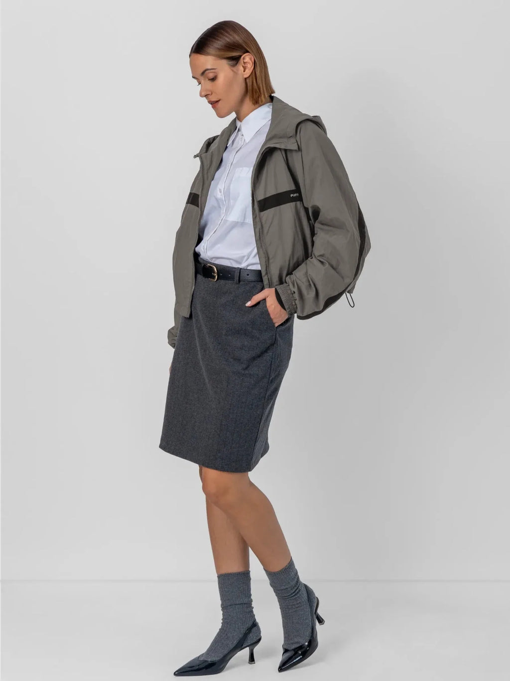 FlowCore™ Water Repellent Oversized Short Track Jacket