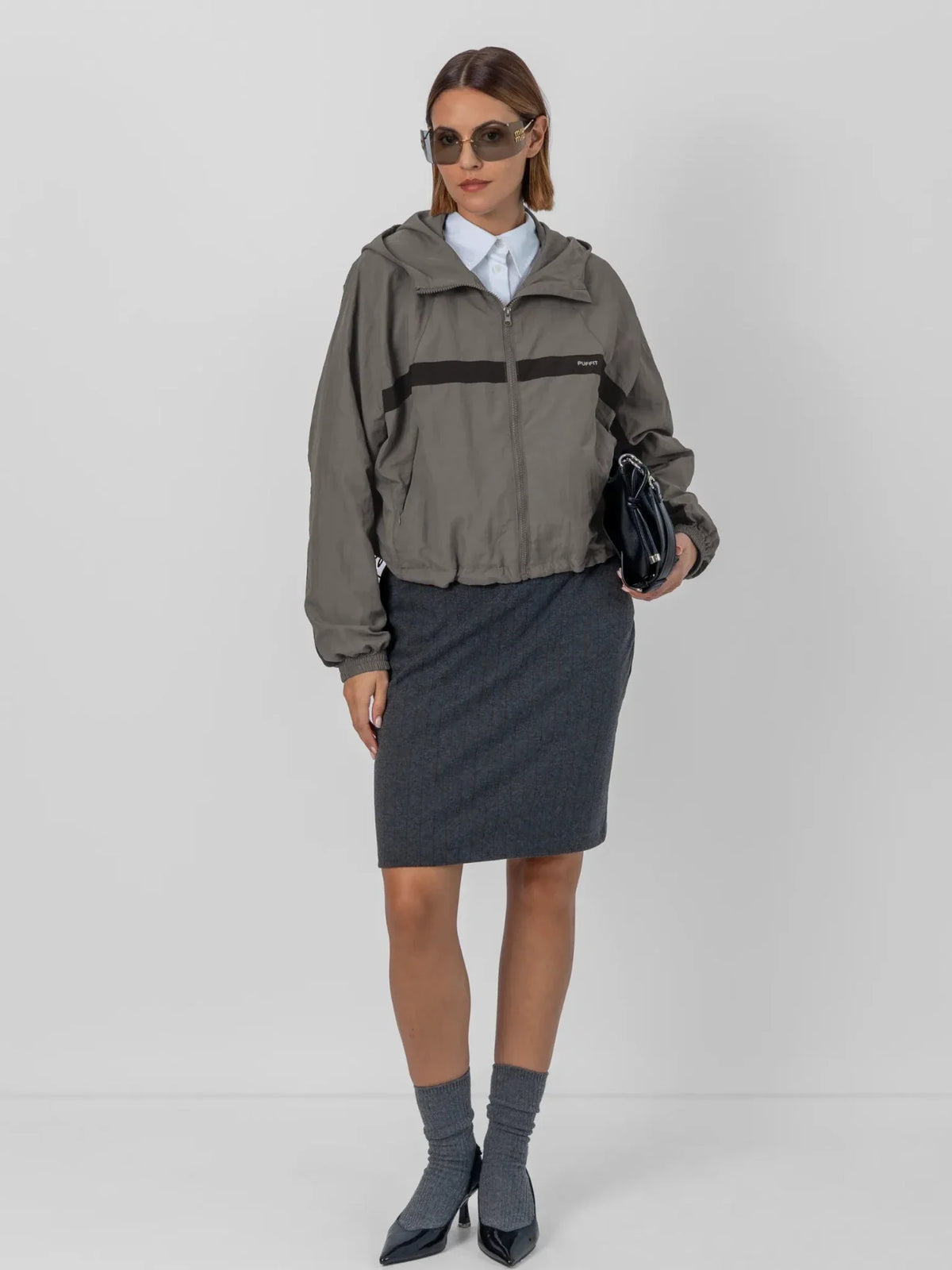 FlowCore™ Water Repellent Oversized Short Track Jacket