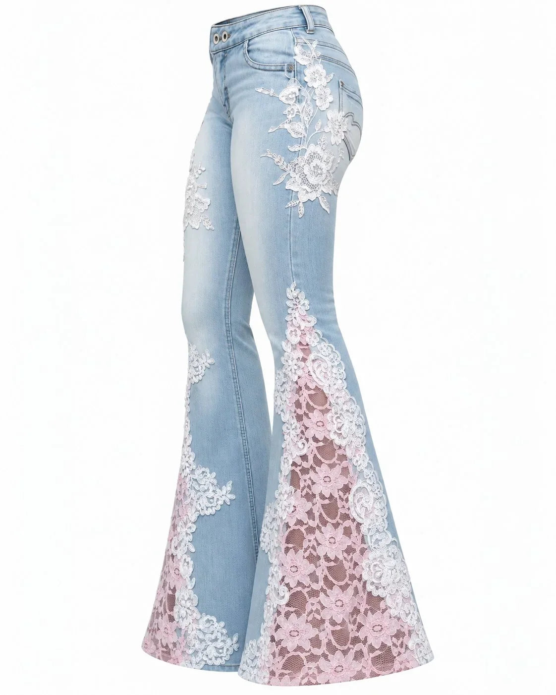 Blossom Lace™ | Jeans mit handgefertigten Spitzendetails
