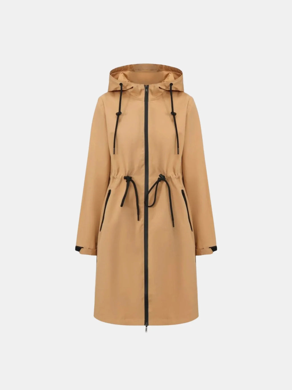 STM-TEX™ Beige Classic Full Length Brushed Lined Raincoat - Sale