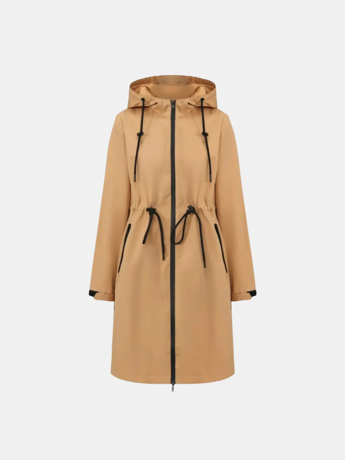 STM-TEX™ Beige Classic Full Length Brushed Lined Raincoat - Sale