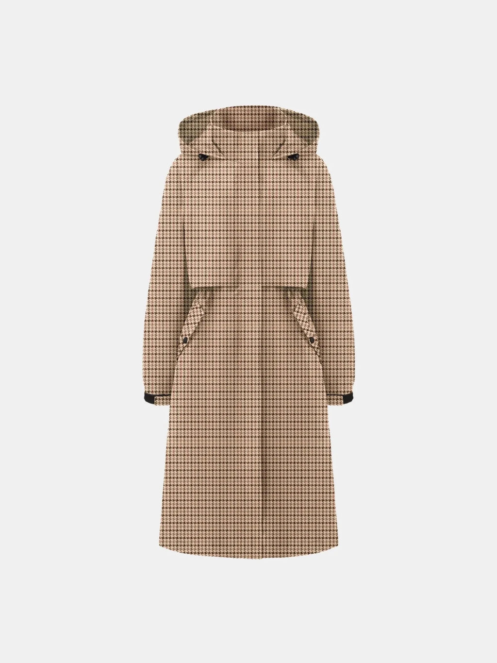STM-TEX™ Beige Houndstooth Elevated Long Breathable Raincoat
