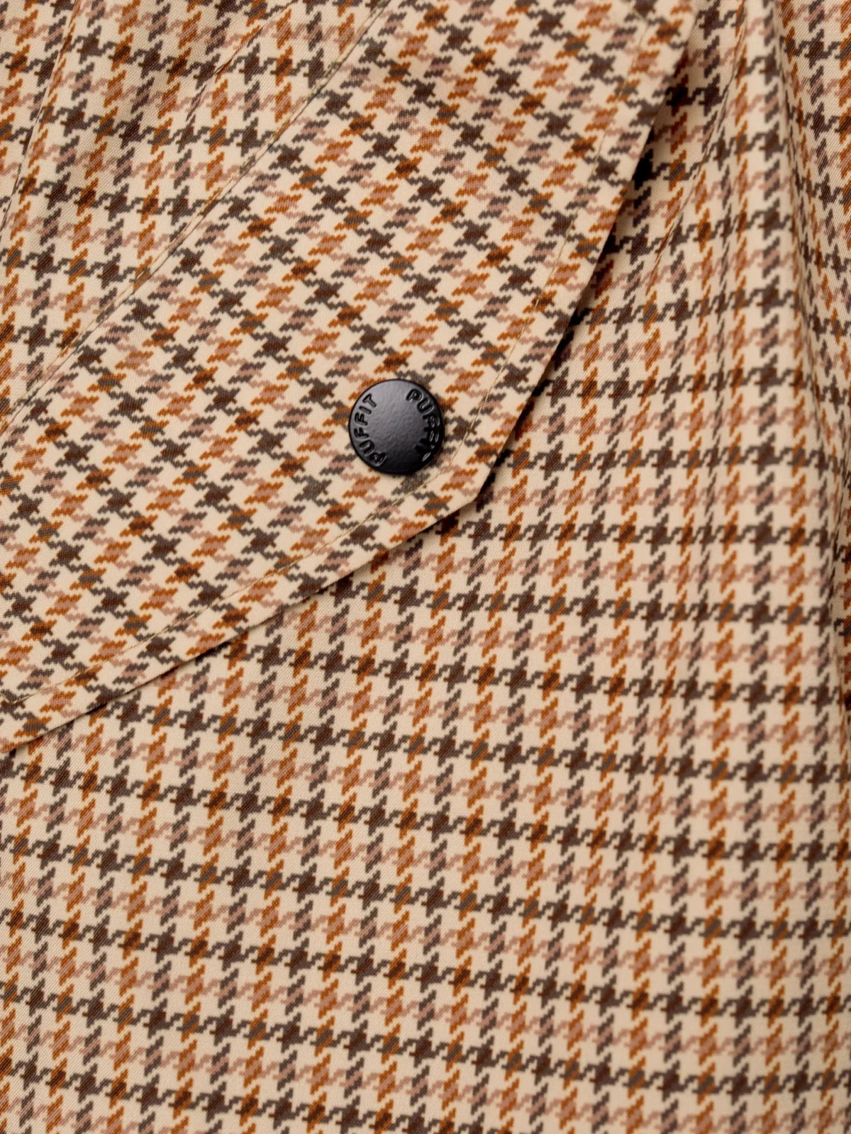 STM-TEX™ Beige Houndstooth Elevated Long Breathable Raincoat