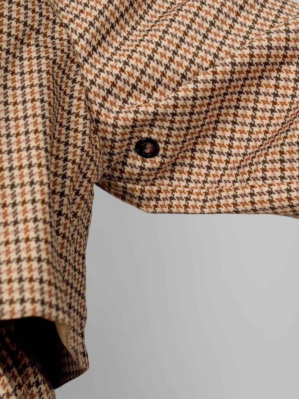 STM-TEX™ Beige Houndstooth Elevated Long Breathable Raincoat