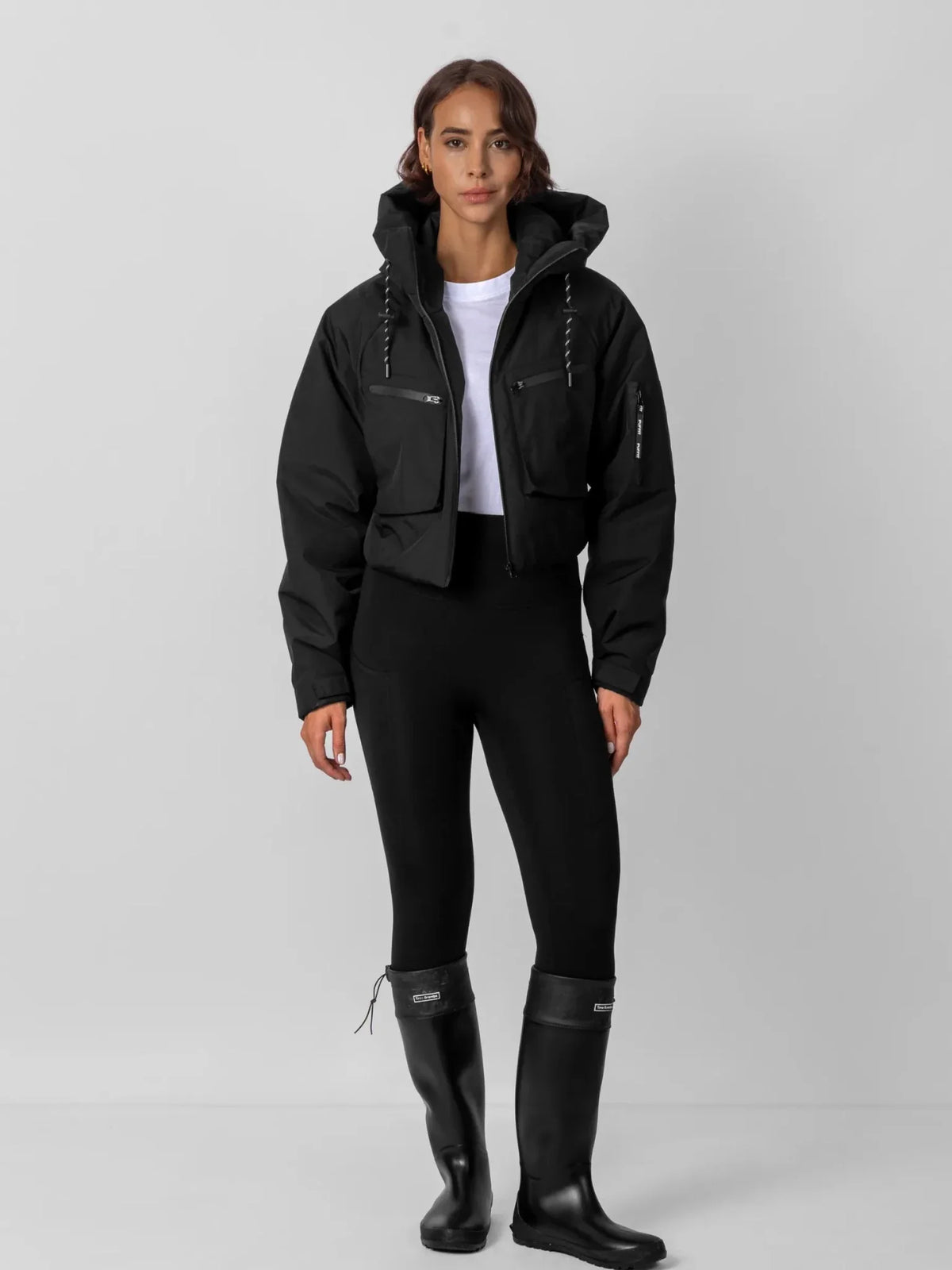 STM-TEX™ Elevated Padded Cropped Hooded Rain Jacket