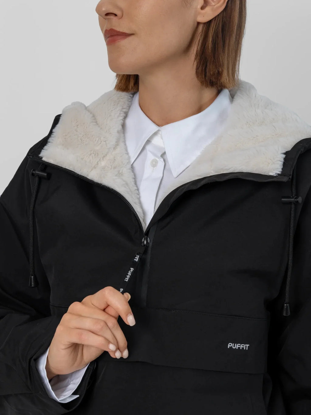 STM-TEX™ Faux Fur Lined Classic Relaxed Fit Rain Hoodie