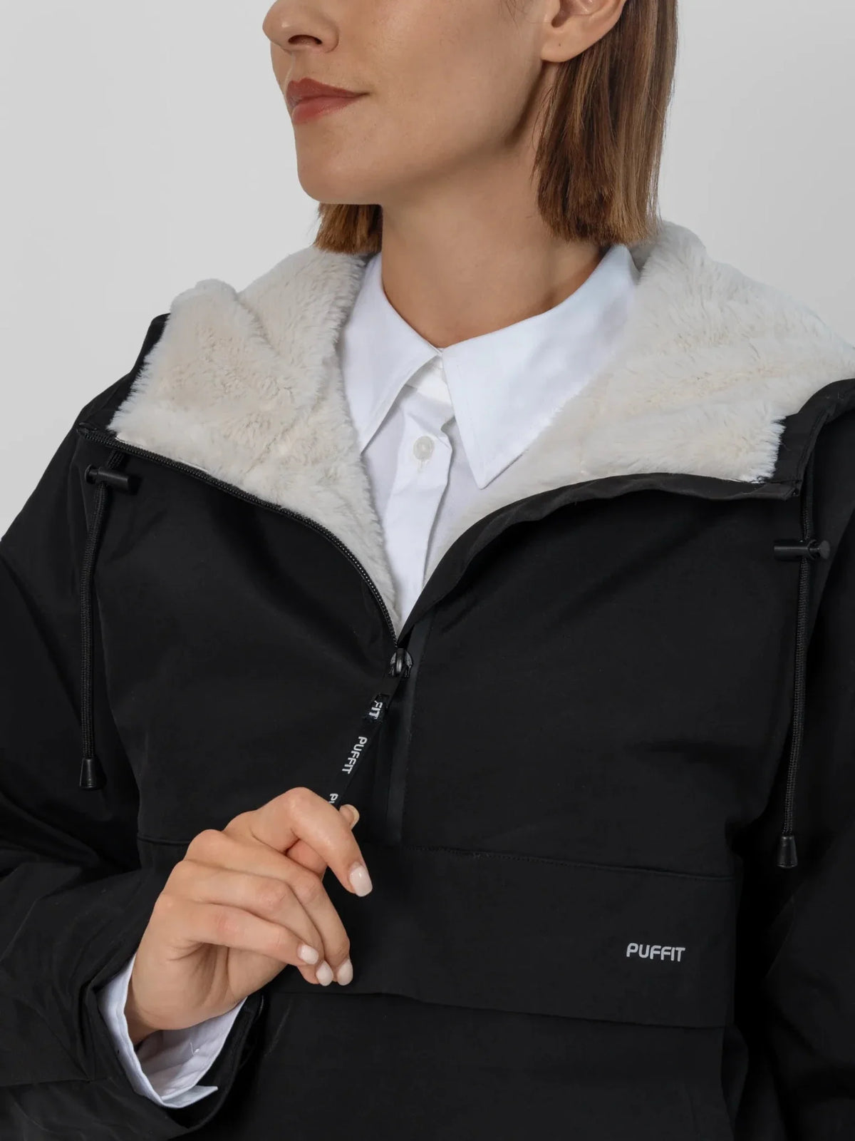 STM-TEX™ Faux Fur Lined Classic Relaxed Fit Rain Hoodie