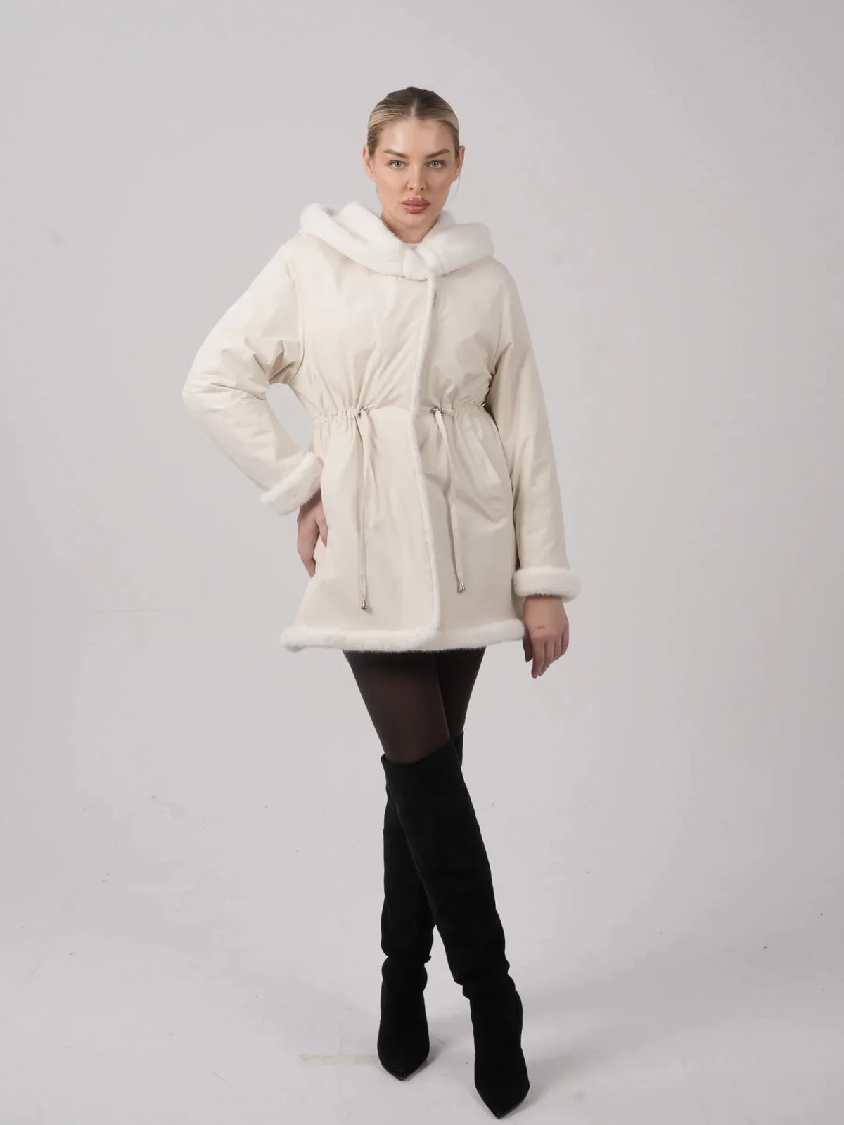 STM-TEX™ Faux Fur Lined Mid Length Rain Coat