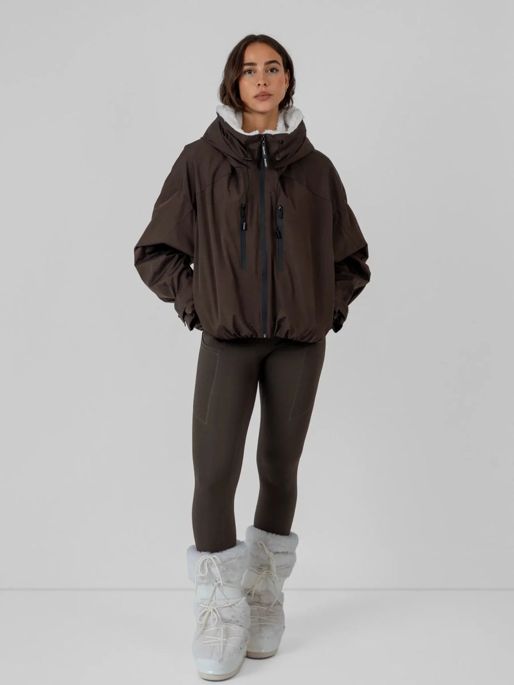 STM-TEX™ Faux Fur Lined One Size Short Oversized Rain Jacket