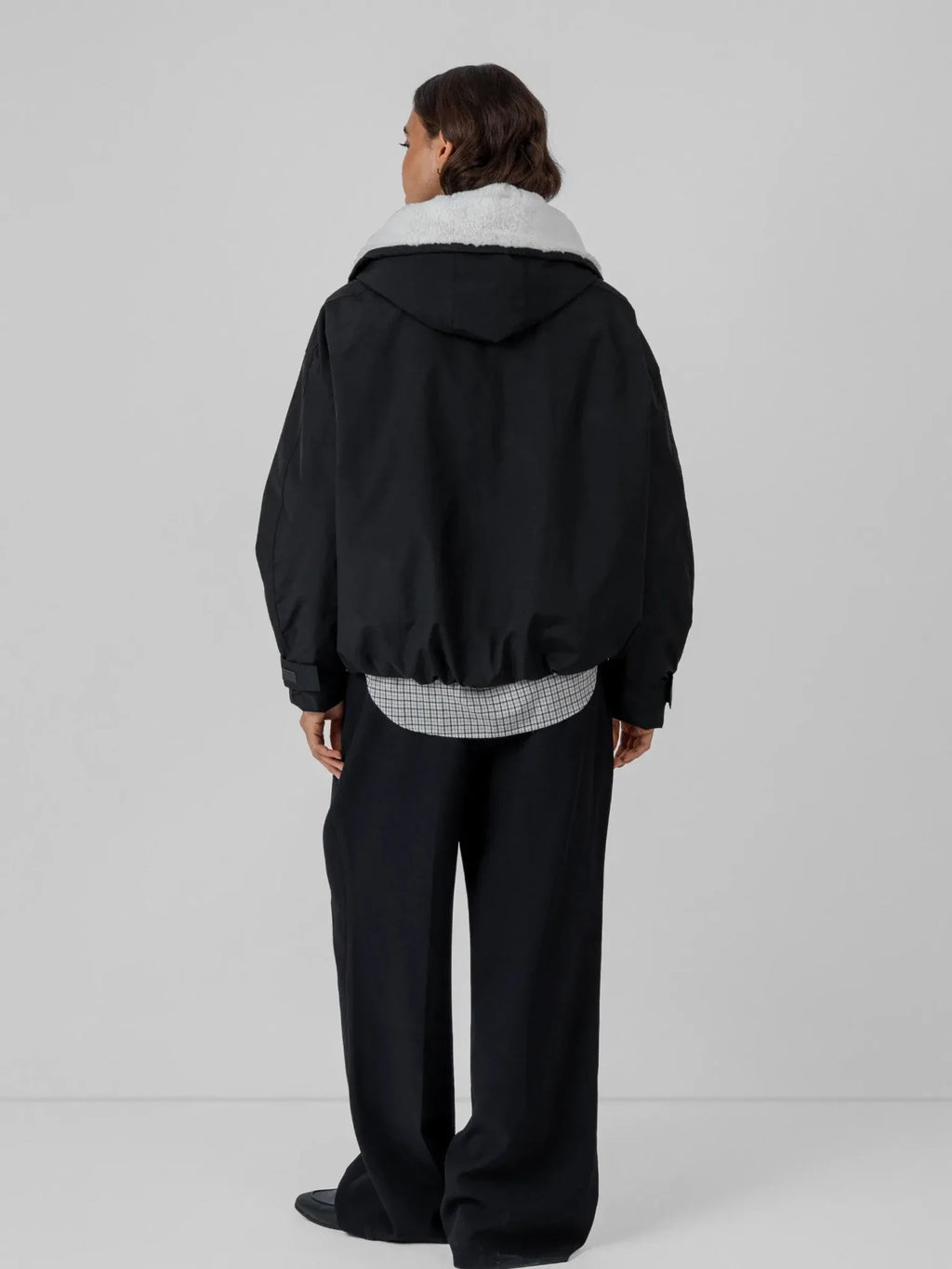STM-TEX™ Faux Fur Lined One Size Short Oversized Rain Jacket