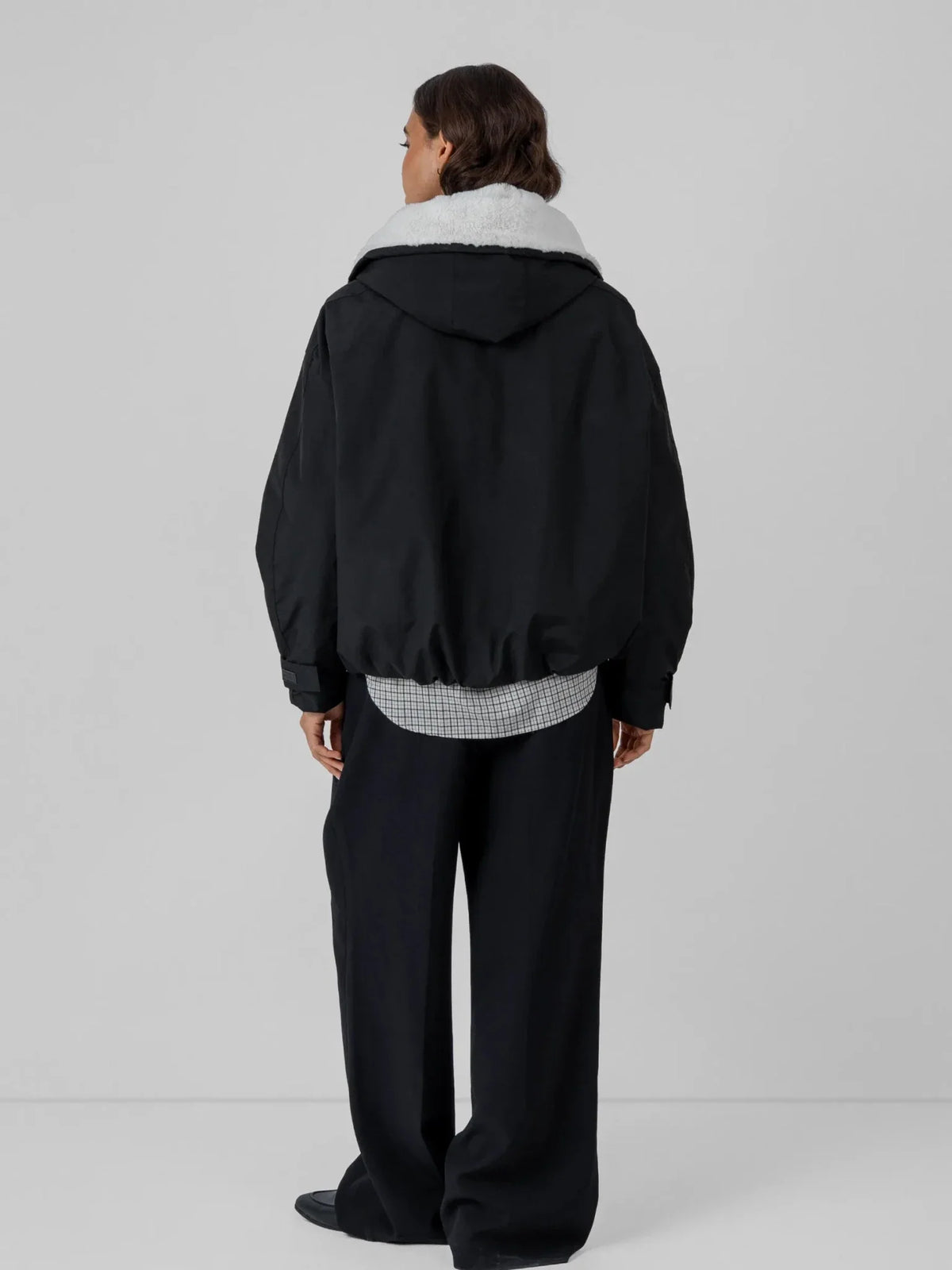 STM-TEX™ Faux Fur Lined One Size Short Oversized Rain Jacket