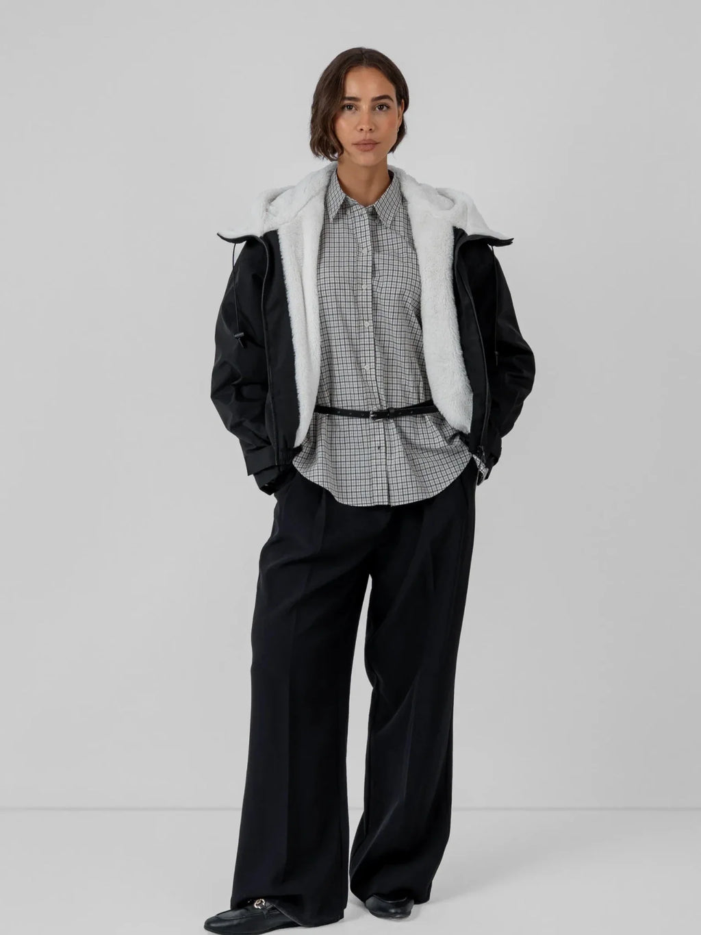 STM-TEX™ Faux Fur Lined One Size Short Oversized Rain Jacket
