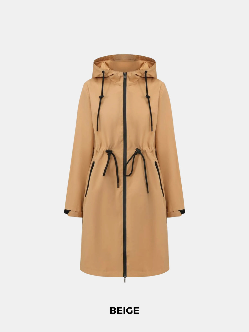 STM-TEX™ Beige Classic Full Length Brushed Lined Raincoat - Sale