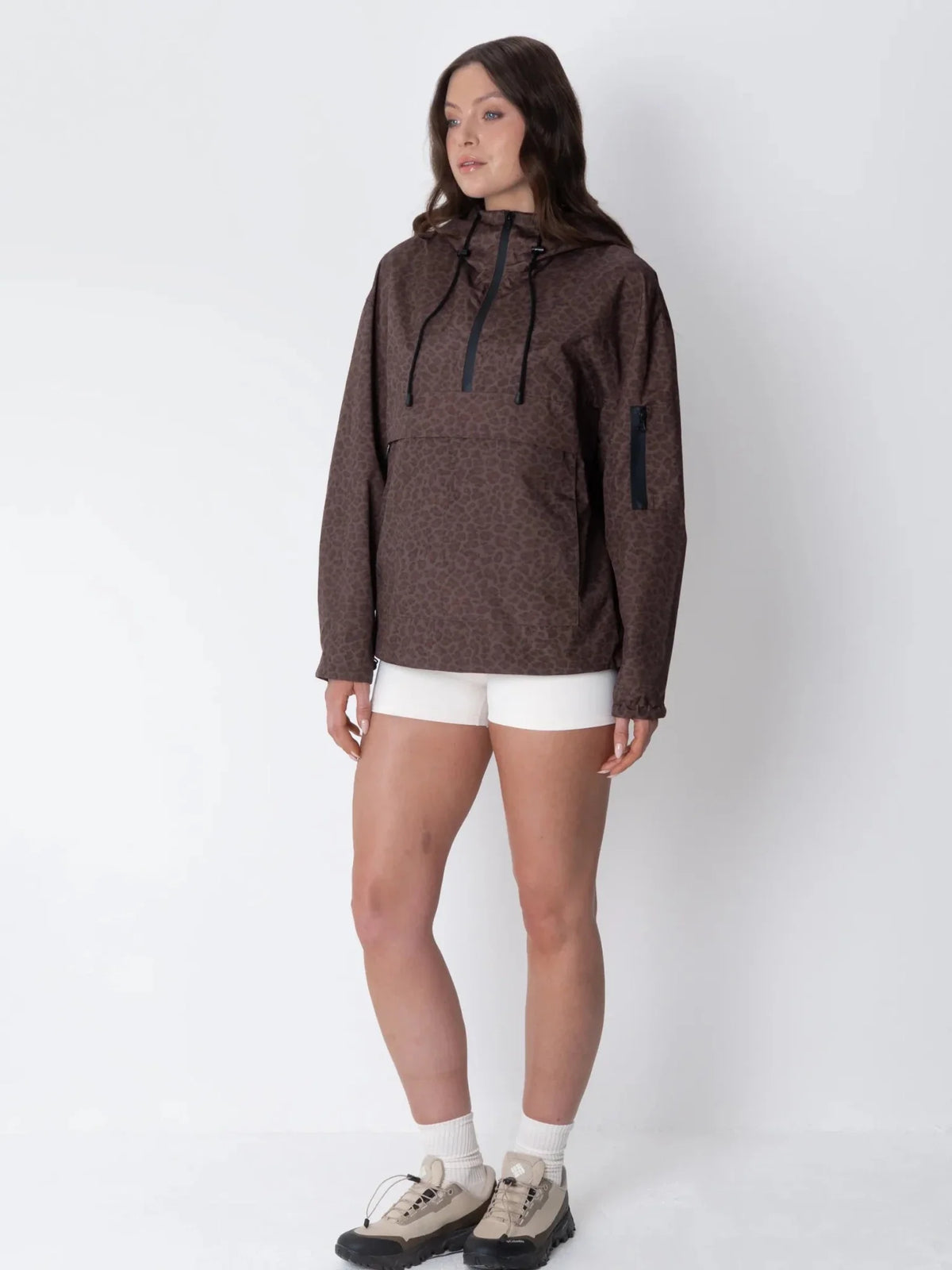 STM-TEX™ Mocha Leopard Classic Relaxed Fit Rain Hoodie