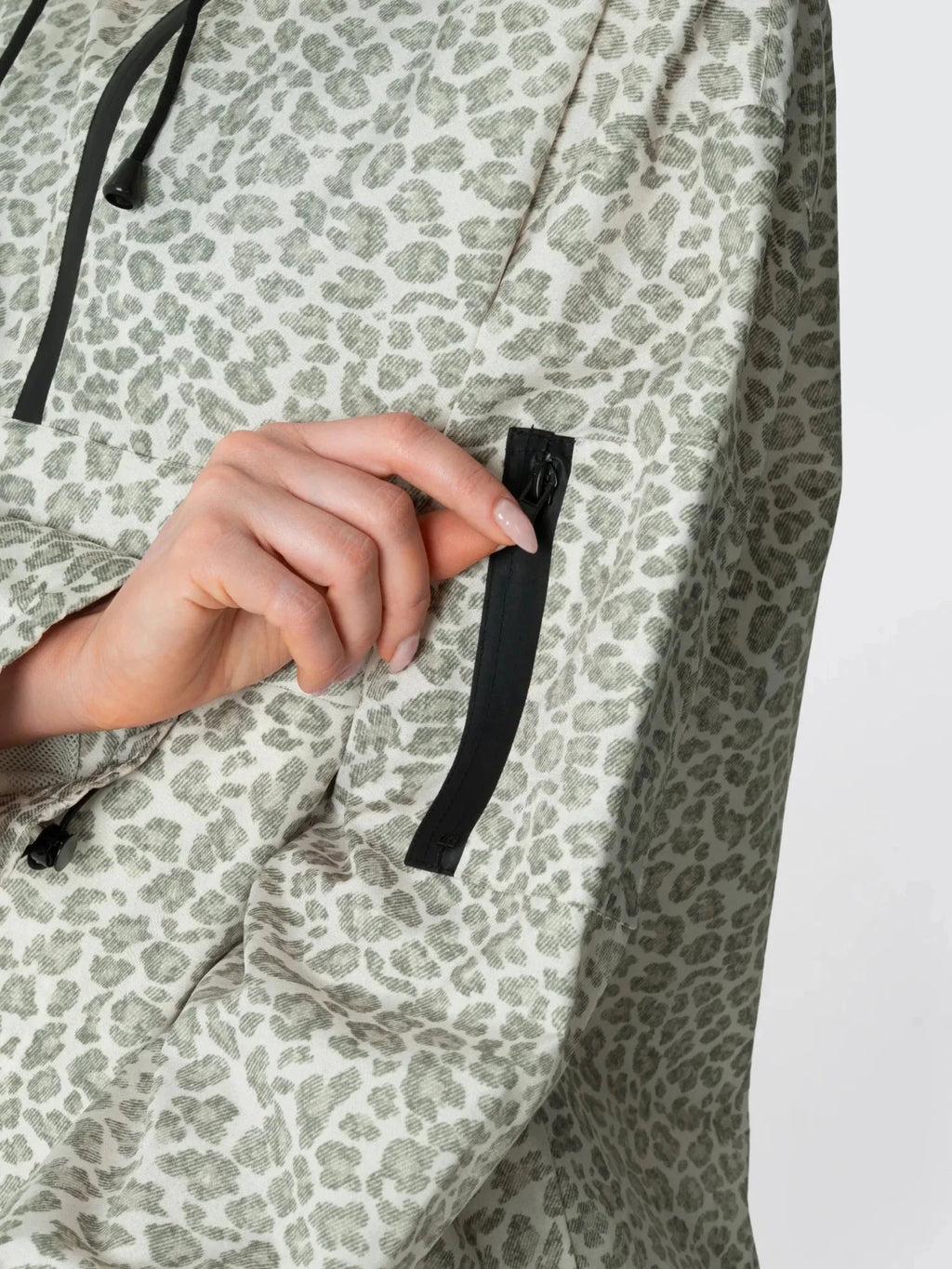 STM-TEX™ Olive Leopard Classic Relaxed Fit Rain Hoodie