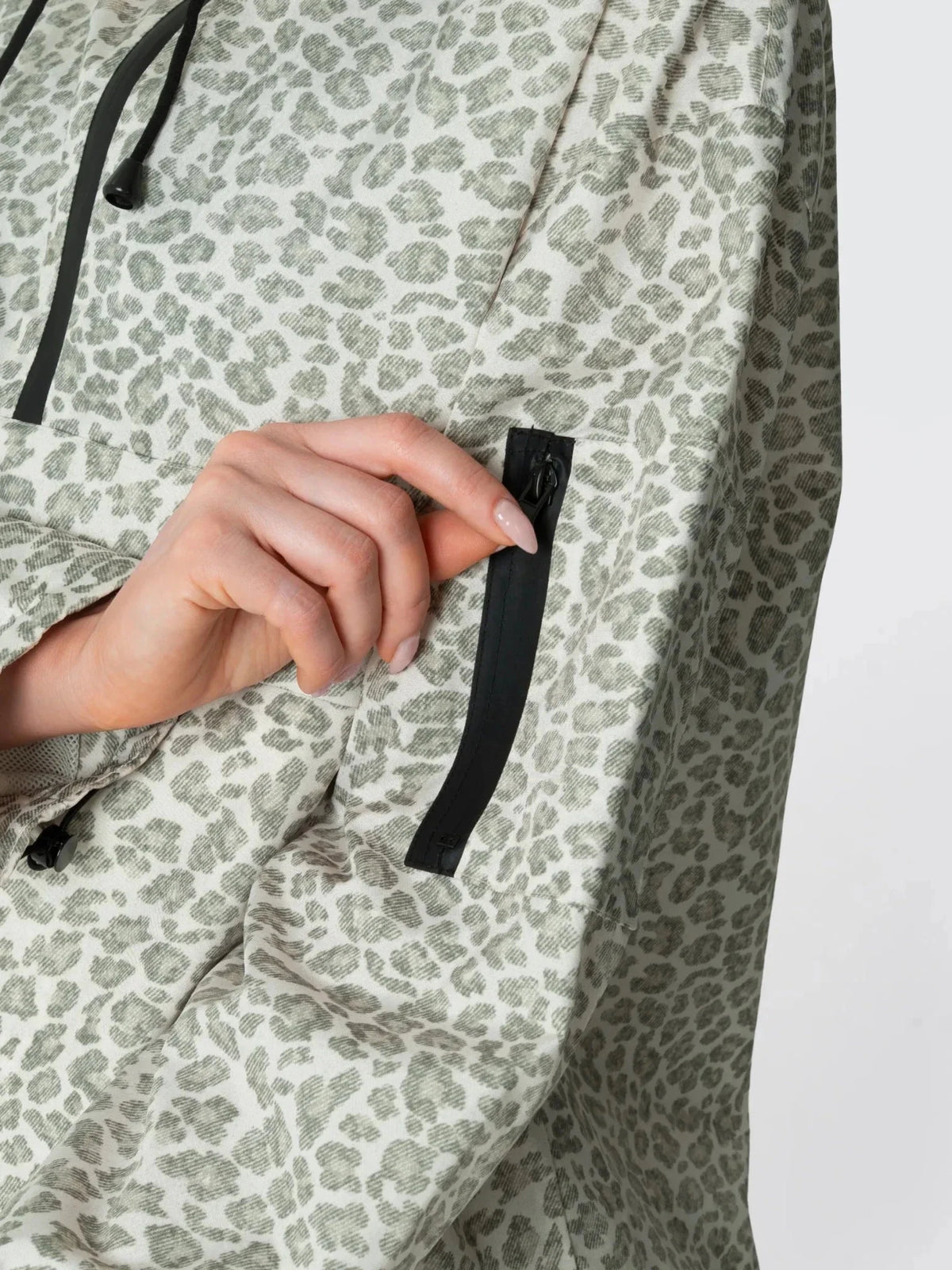 STM-TEX™ Olive Leopard Classic Relaxed Fit Rain Hoodie