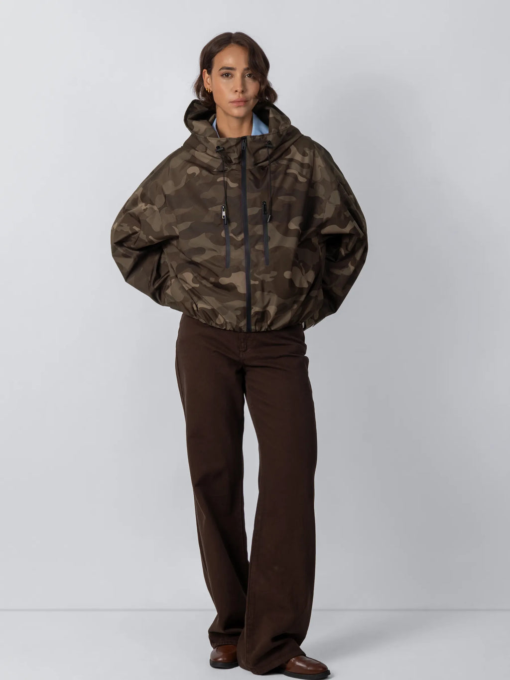STM-TEX™ One Size Brown Camo Short Oversized Rain Jacket
