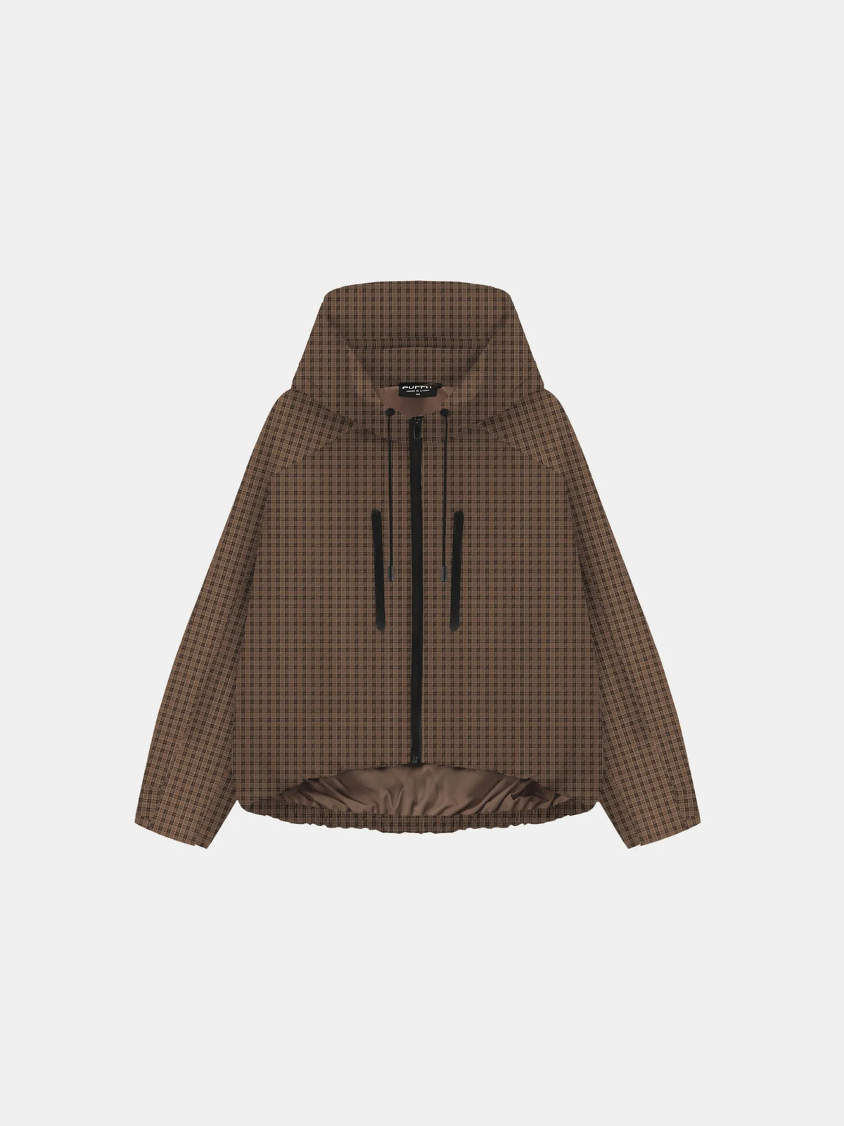 STM-TEX™ One Size Brown Check Short Oversized Rain Jacket