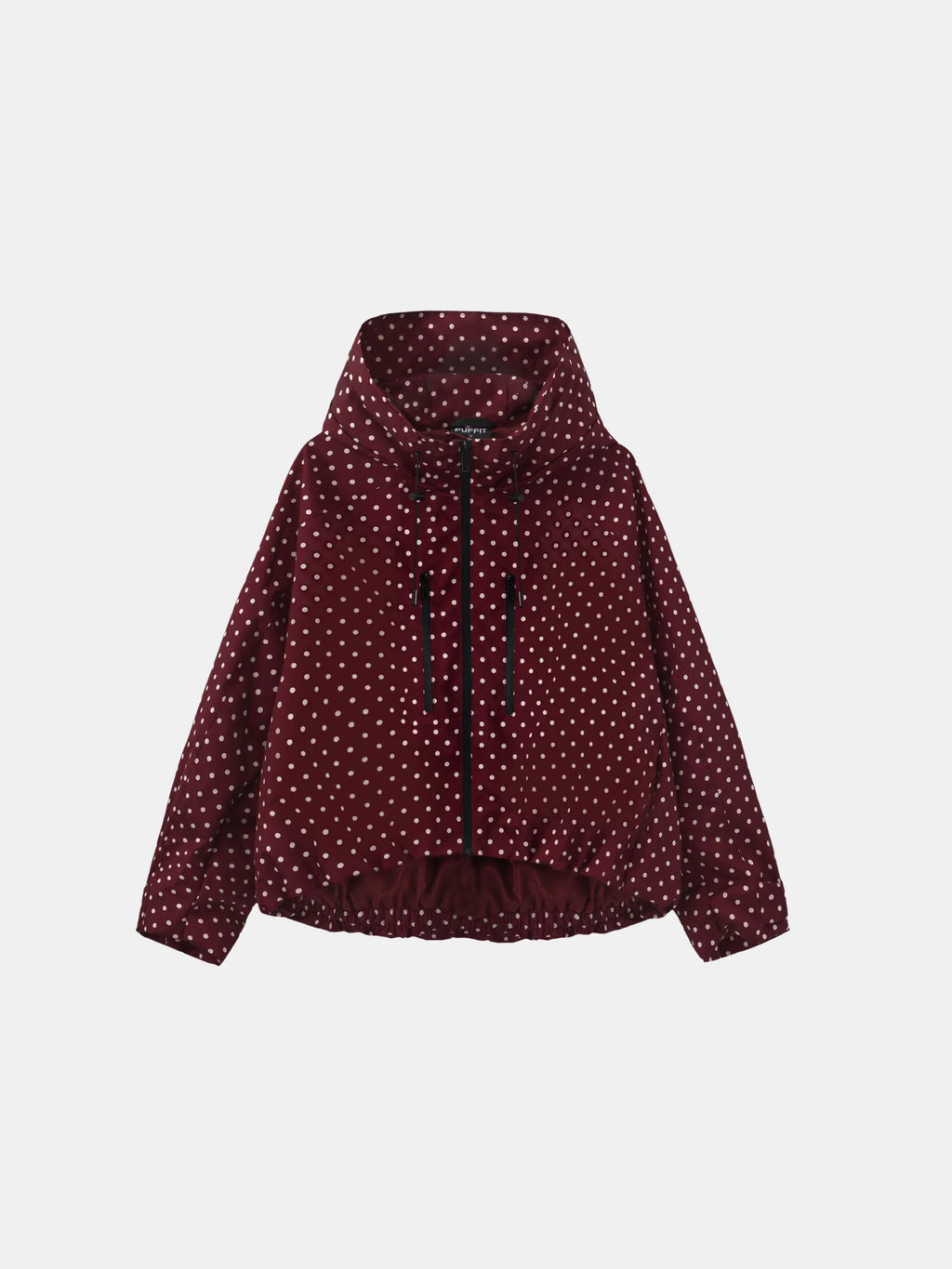 STM-TEX™ One Size Burgundy Dot Short Oversized Rain Jacket