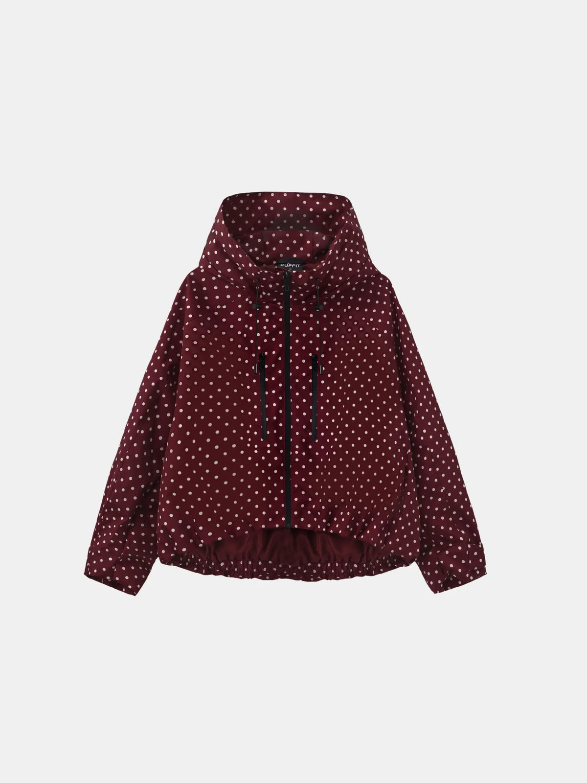 STM-TEX™ One Size Burgundy Dot Short Oversized Rain Jacket