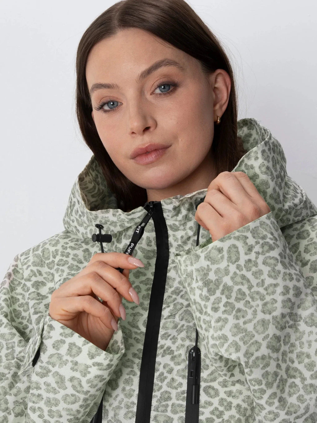 STM-TEX™ One Size Olive Leopard Short Oversized Rain Jacket