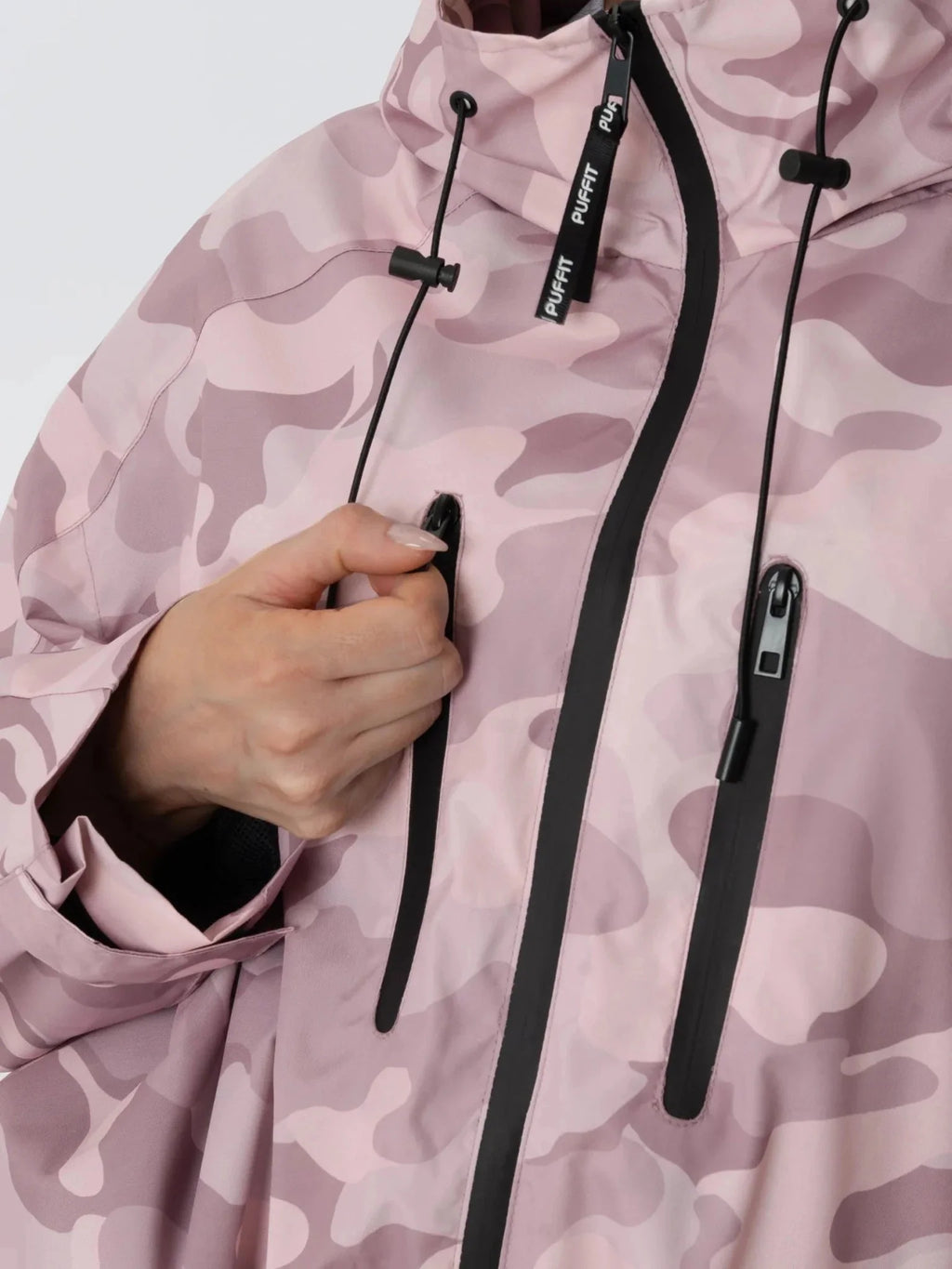 STM-TEX™ One Size Pink Camo Short Oversized Rain Jacket