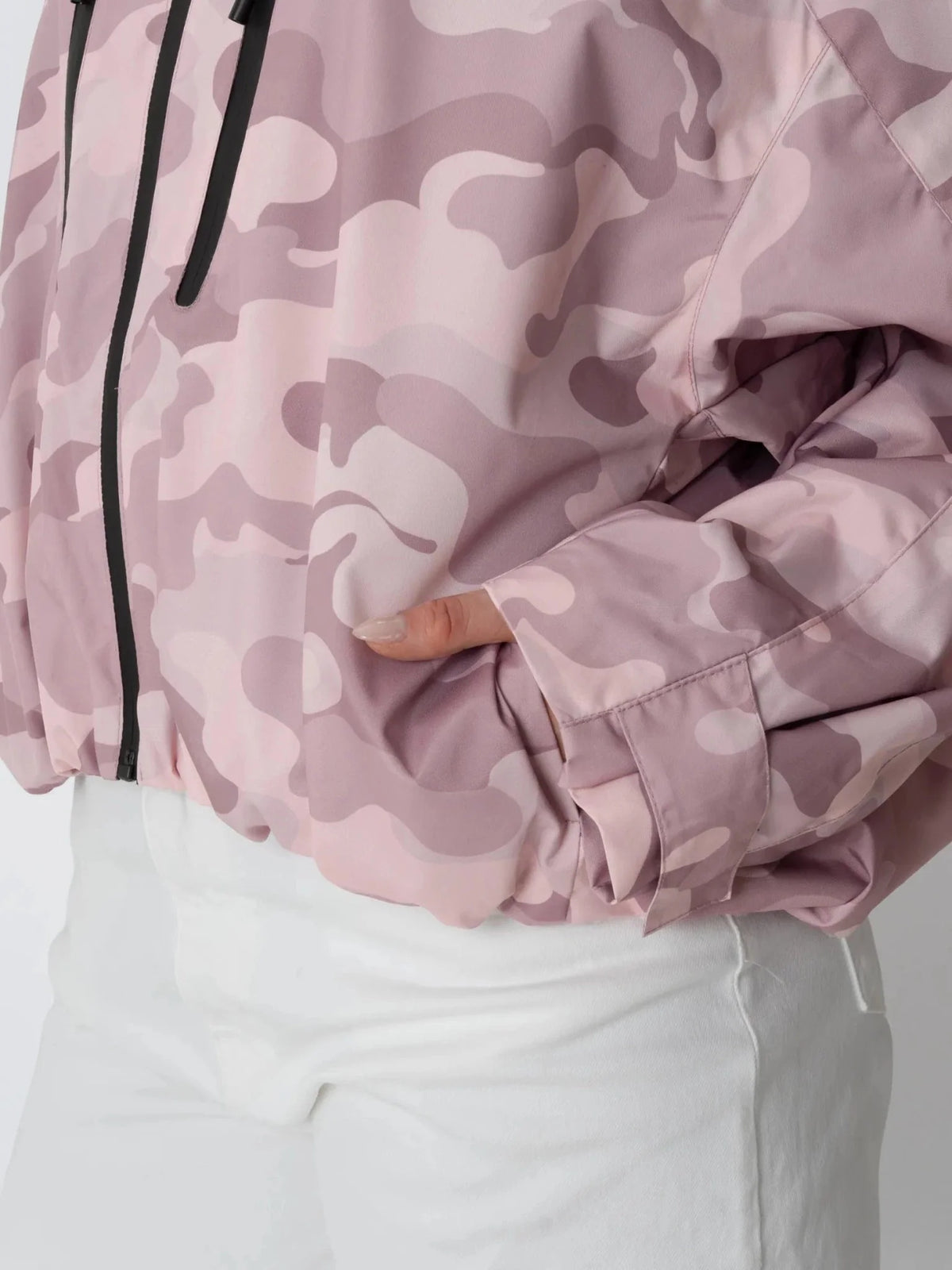 STM-TEX™ One Size Pink Camo Short Oversized Rain Jacket