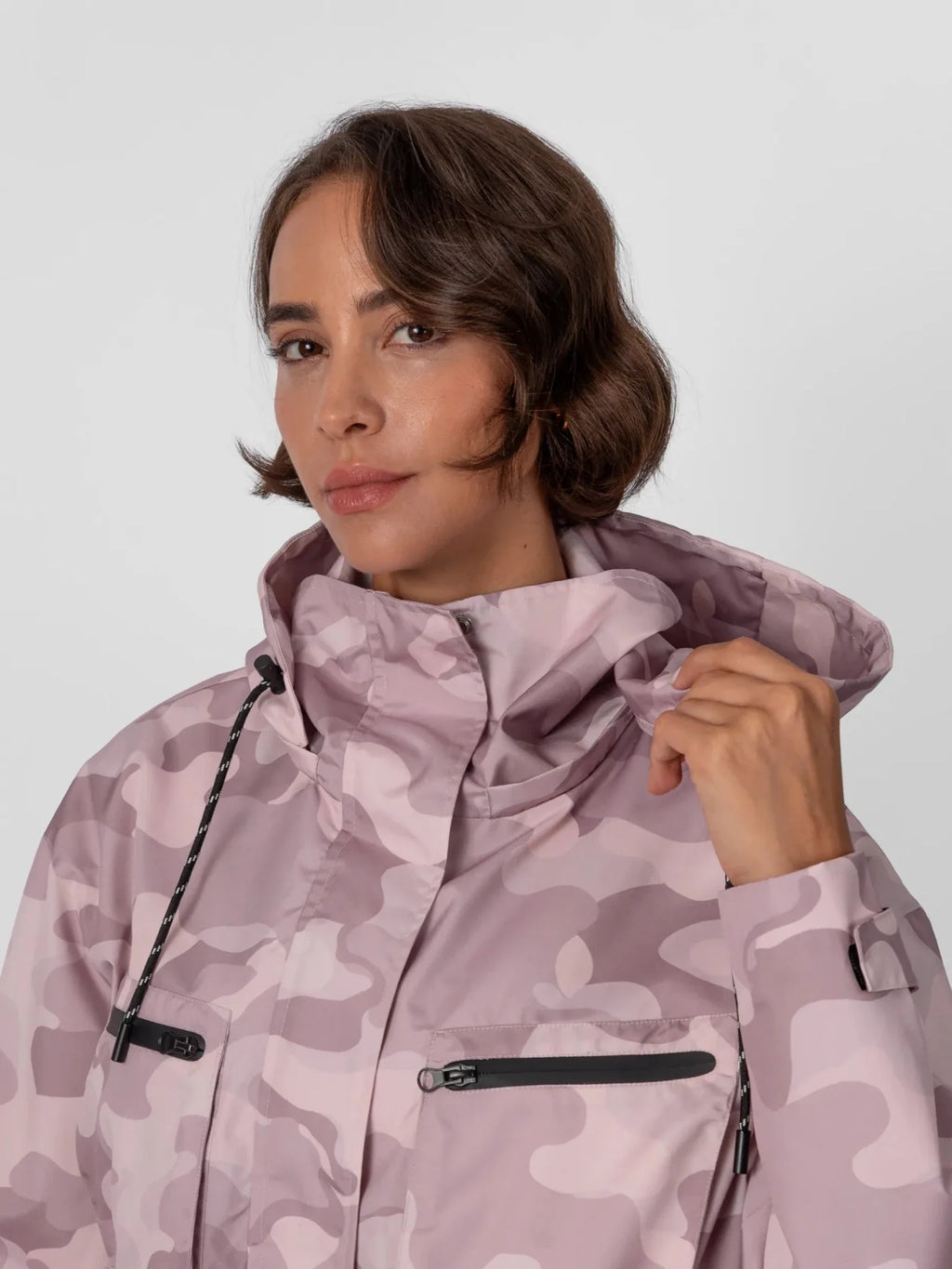 STM-TEX™ Mist Camo Cropped Detached Hooded Rain Jacket