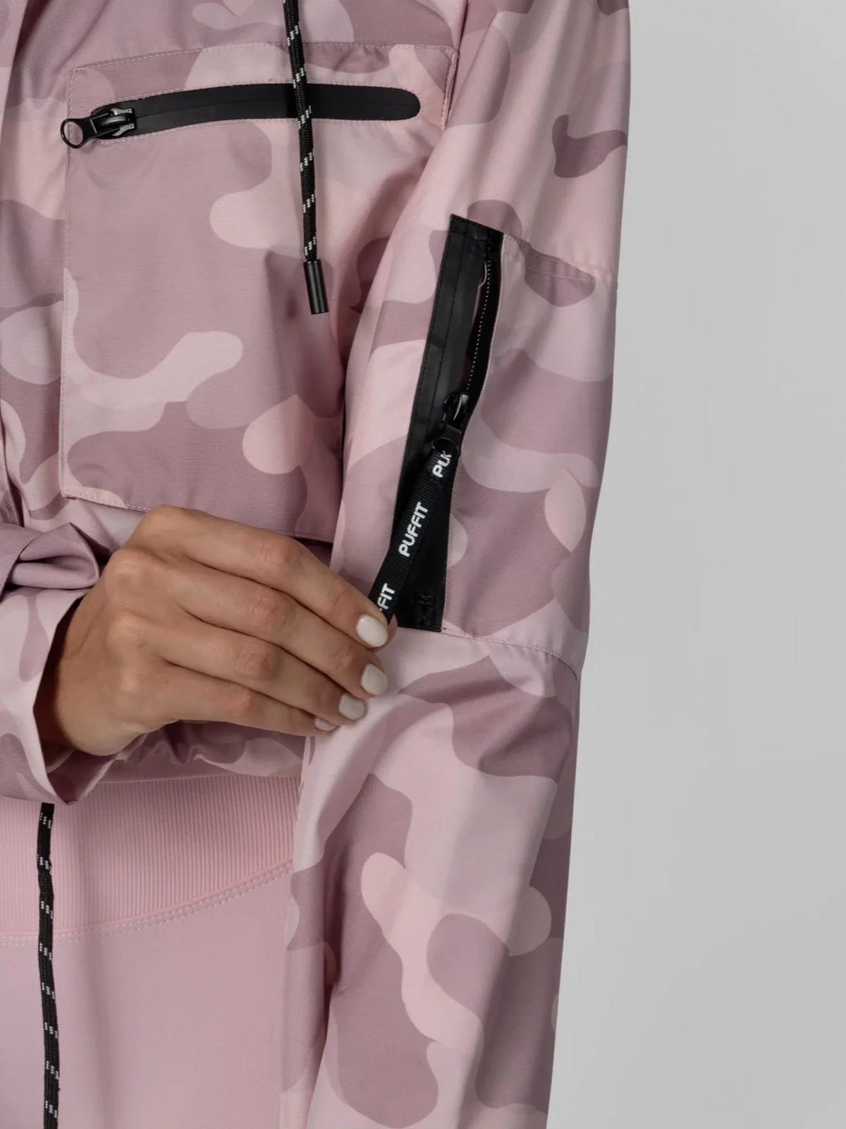 STM-TEX™ Pink Camo Cropped Detached Hooded Rain Jacket
