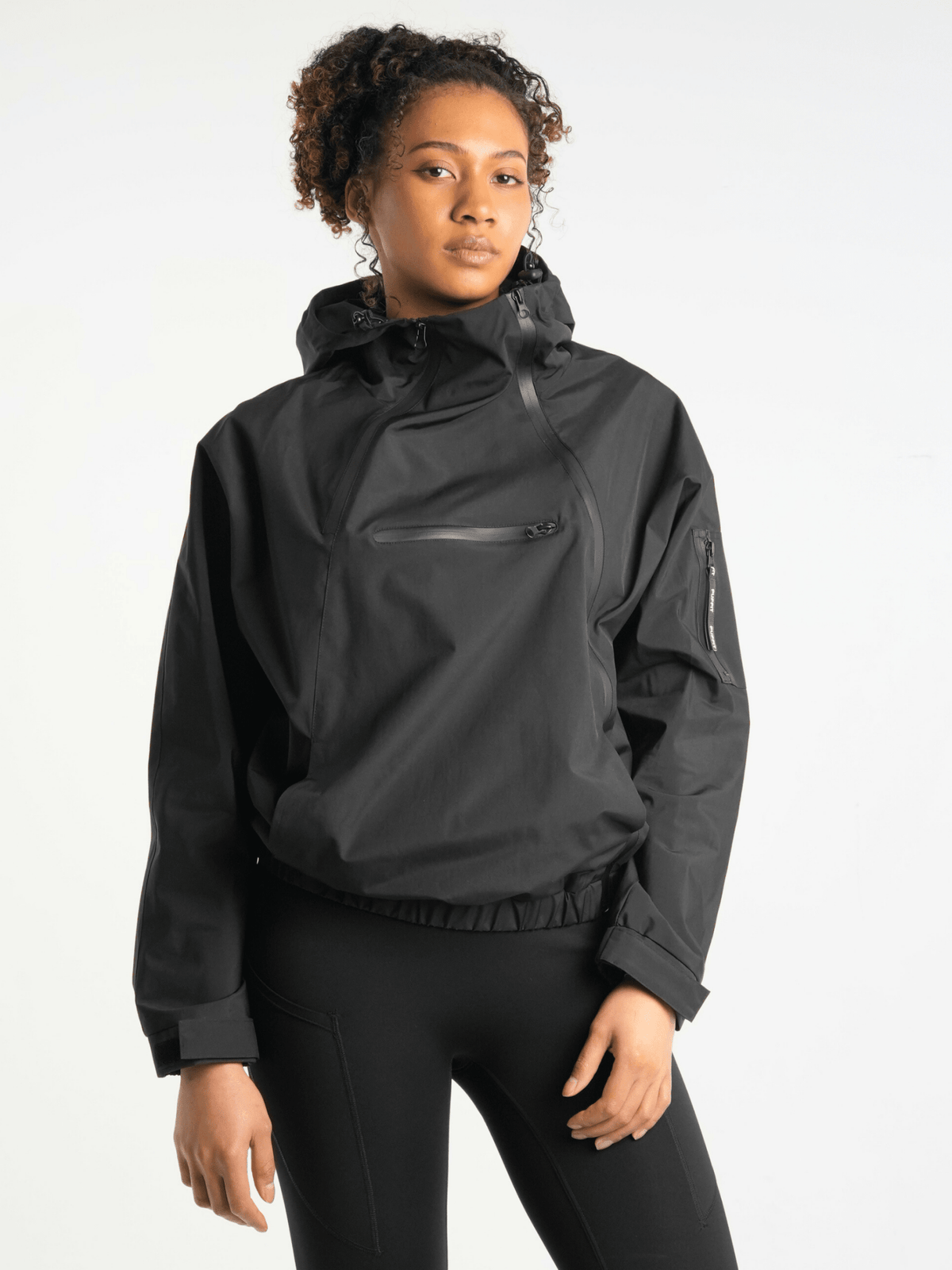 STM-TEX™ Short Asymmetric Zip Rain Hoodie