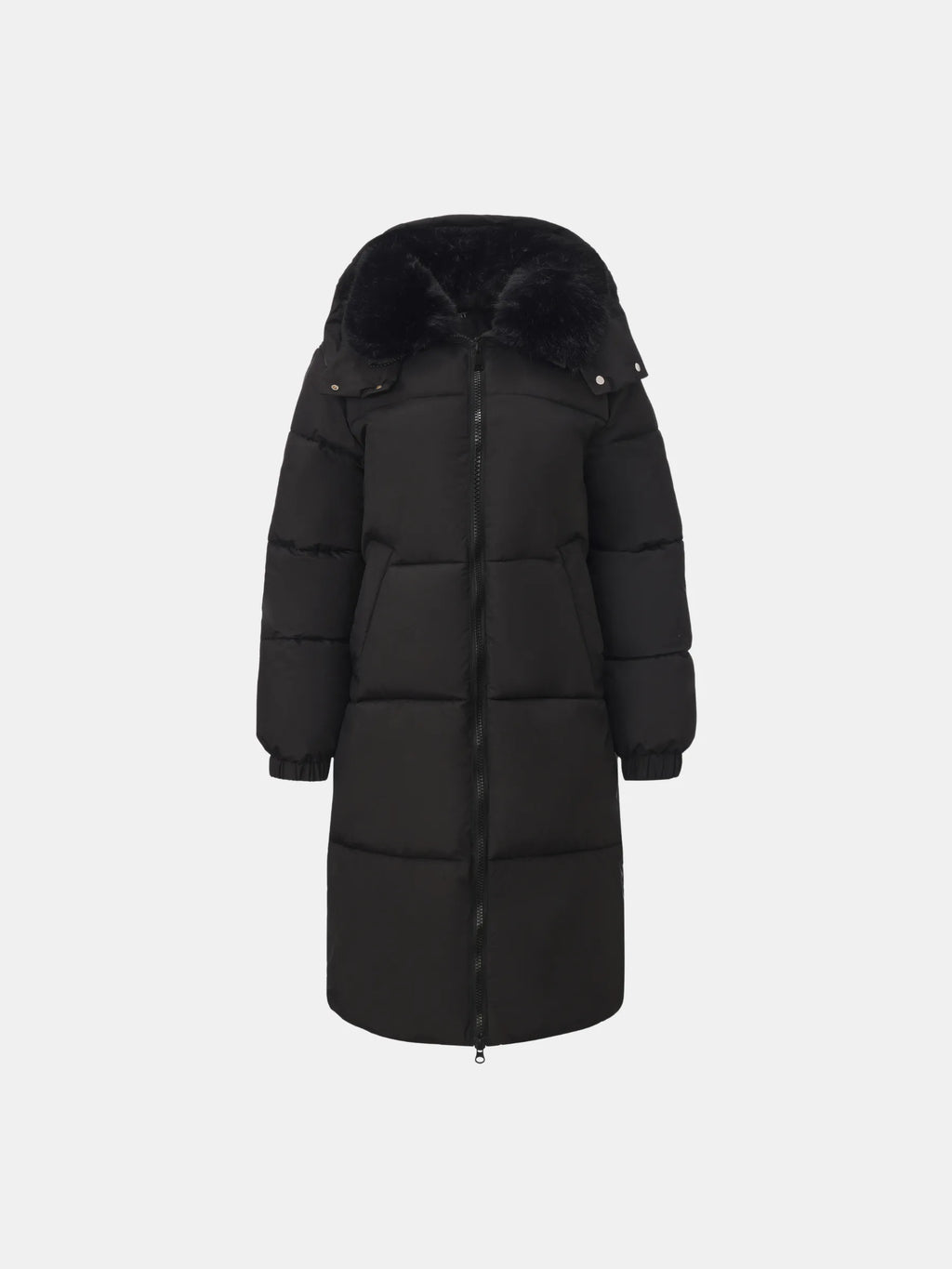 WarmCore™ Faux Fur Collar Long Puffer Jacket