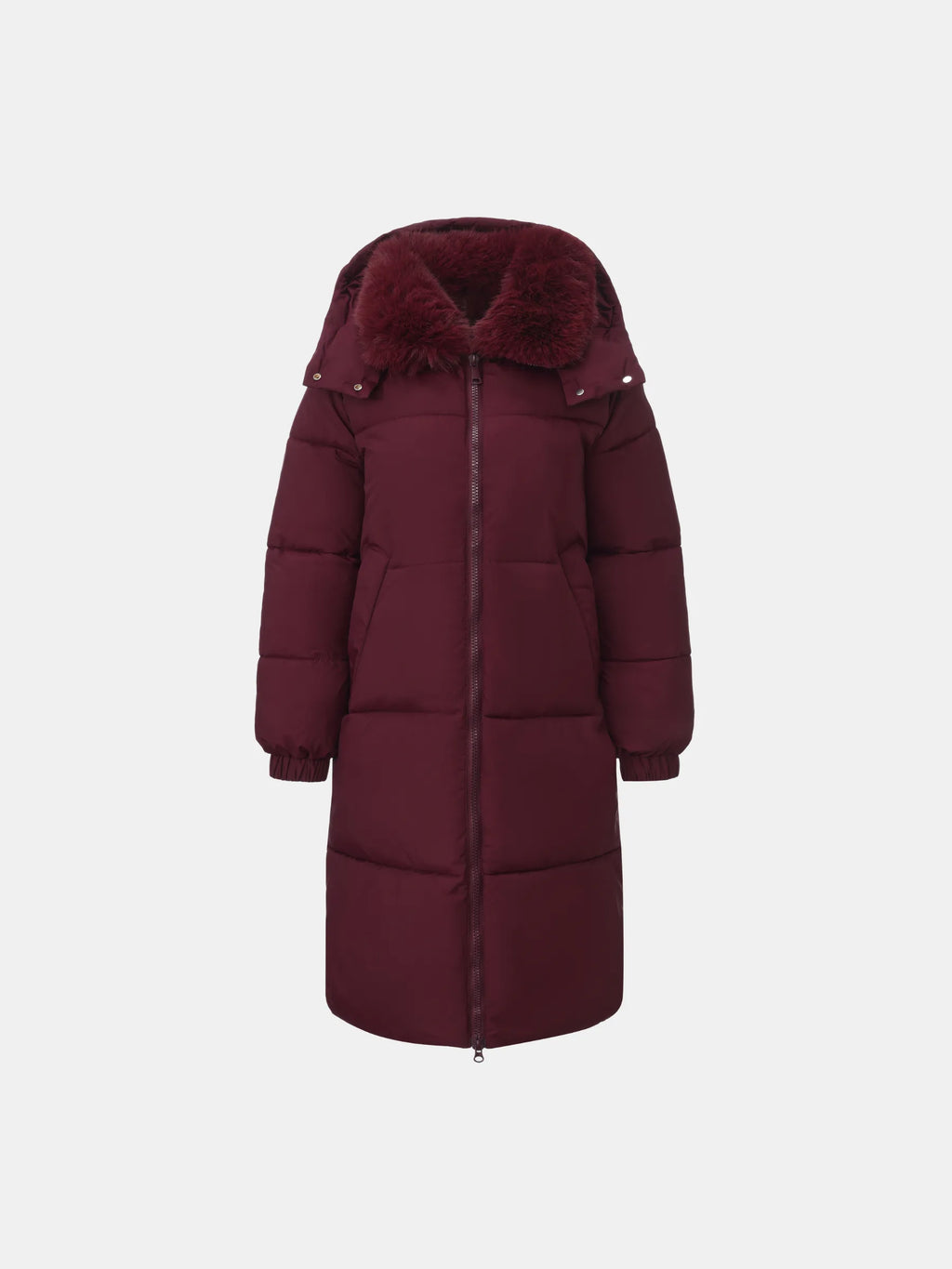 WarmCore™ Faux Fur Collar Long Puffer Jacket