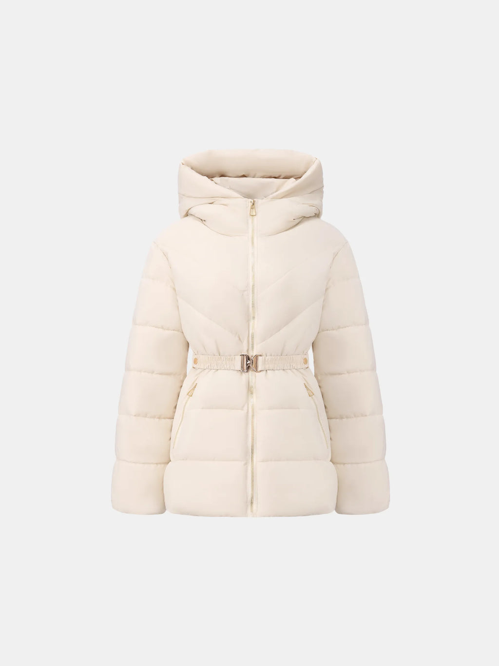 WarmCore™ Gold-tone Belted Puffer Jacket