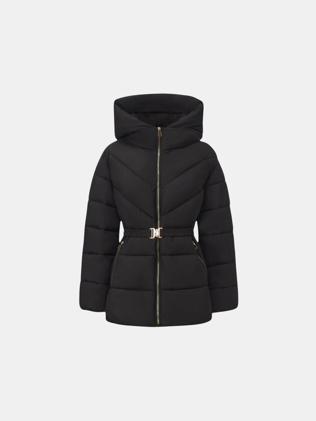 WarmCore™ Gold-tone Belted Puffer Jacket