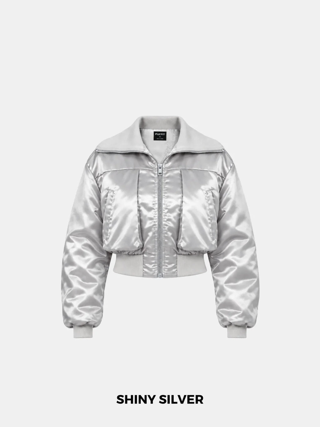 WarmCore™ Shiny Cropped Padded Bomber