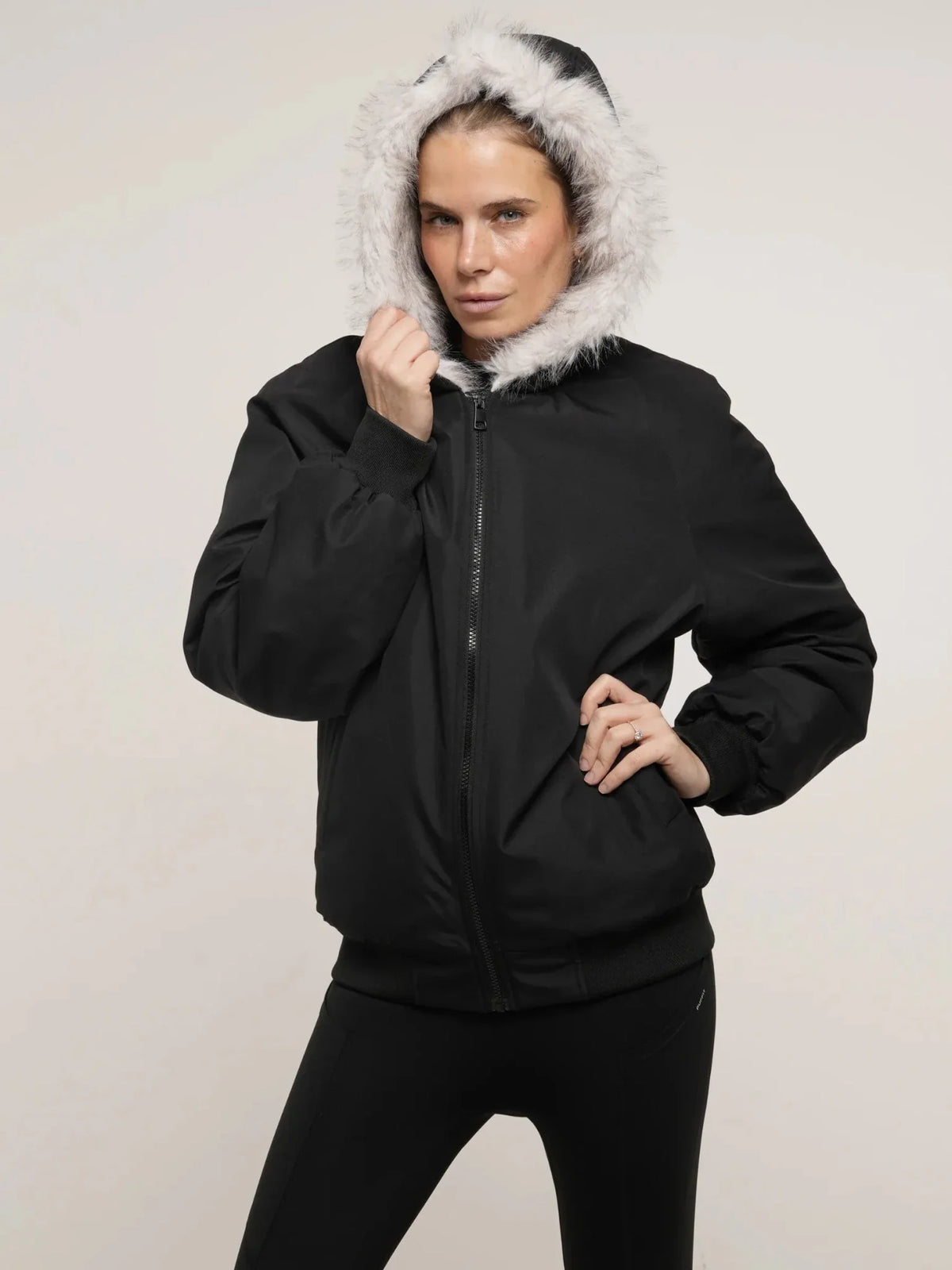 WarmCore™ Faux Fur Lined Waterproof Bomber